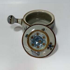Vintage Ken Edwards Covered Pot w Handle – Tonala Folk Art Stoneware – 1970s era